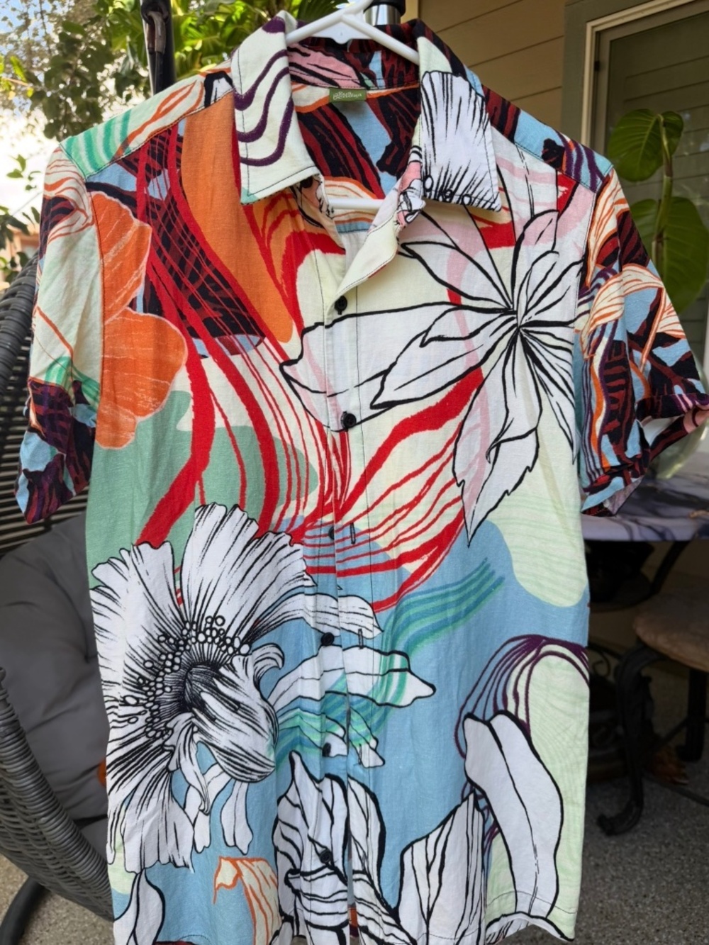 Tropical button down shirt